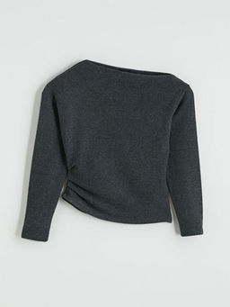 Kay?k Yaka B?zg?l? Bluz