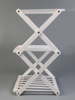 Подставка для цветов Greengo, 3 полки, 50×25×46 см, напольная, бамбук, белая