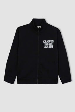 Толстовка на молнии с высоким воротником для мальчиков с принтом - Defacto фото 10