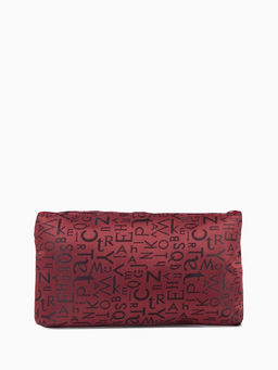 Косметичка-пенал на молнии, маленькая, с буквами, бордовая