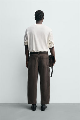 TAPERED WIDE-LEG JEANS - Zara фото 13