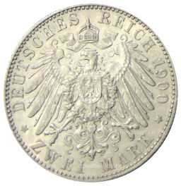 2 марки 1900 года Е Германия (Саксония)