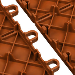 Цена за 11 шт. Модульное покрытие, 30 × 30 см, пластик, терракотовое, 1 шт.