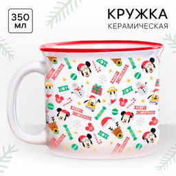 Кружка керамическая новогодняя Merry Christmas, Микки Маус и друзья, 250 мл