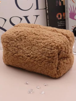 Kristaller Косметичка женская плюшевая Тедди, коричневый