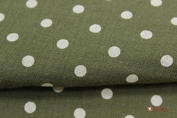 Муслин двухслойный с эф.жатости Горох на сером хаки, ш.1.41м, хл-100%, 120гр/м.кв - Купава фото 6