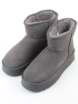 04-PF8521-5 GRAY Угги женские (натуральная замша, 100% шерсть)