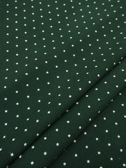 Теплый хлопок Мелкие звезды на т.пихтово-зеленом, ш.1.48м, хлопок-100%, 160гр/м.кв - Купава фото 3