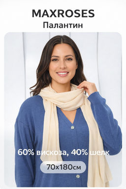 Палантин жен. виск+шелк 70х180 MR80SCRF-03 - Maxroses фото 9