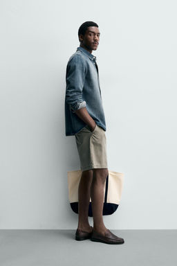 SOBRECAMISA DENIM ALGOD?N - LYOCELL / Azul medio
