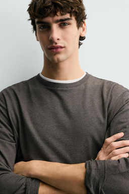 STRIPED LONG SLEEVE T-SHIRT - Zara фото 5