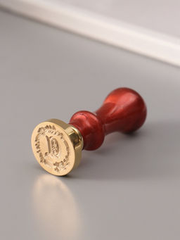 Печать для сургуча с пластиковой ручкой «Венок с буквой D», 2.5×2.5×6.3 см