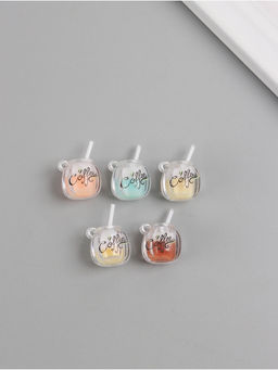 Цена за 5 шт. Подвеска для творчества акрил «Кофе с трубочкой», светится в темноте, 1.6×1.6×2.1 см, МИКС