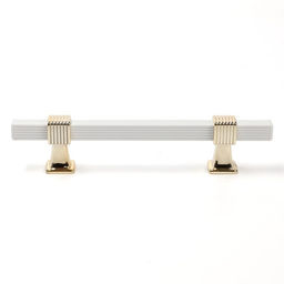 Цена за 2 шт. Ручка-скоба CAPPIO PK117, м/о 96 мм, цвет белый/золото