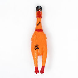 Игрушка пищащая Курица пират для собак, 28 см, жёлтая - Пижон фото 2