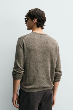 JERSEY REGULAR FIT 100% LINO / Marr?n / Topo - Zara фото 3
