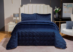 Стеганное покрывало Dori (индиго) 240х260см (1), 50х70см (2)