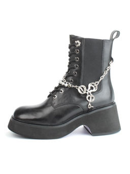 01-GZ6190-L61 BLACK Ботинки демисезонные женские (натуральная кожа)