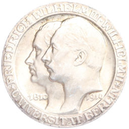 Монета 3 марки 1910 года Германия (Пруссия) Берлинский университет