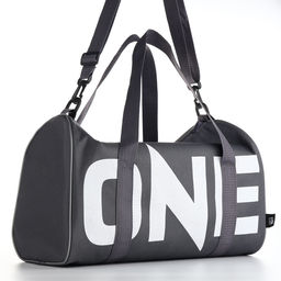 Сумка спортивная на молнии TEXTURA, с подкладкой, длинный ремень, маленький размер, с акцентным принтом, серая