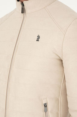 Мужская бежевая кожаная куртка - U.s. polo assn фото 7