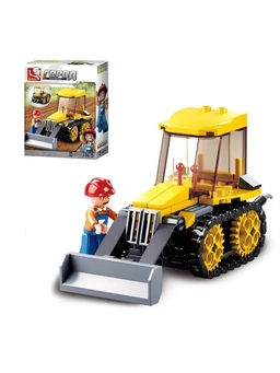 Конструктор SLUBAN 132 дет. "Трактор с ковшом" (М38-В0377D) 1 фигурка, в коробке