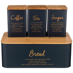 НАБОР ХЛЕБНИЦА 2 в 1 AGNESS NAVY STYLE 6 Л 34*18*12,5 СМ, БАНКА ДЛЯ СЫПУЧИХ 1,1 Л 10*10*14 СМ 3 ШТ