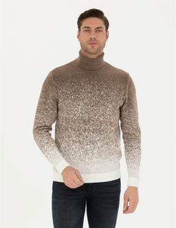 Vizon Slim Fit Bal_k__ Yaka Y_n Kar___ml_ Triko Kazak - Pierre cardin фото 3