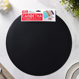 Набор салфеток сервировочных на стол Доляна Спутник, d=38 см, 4 шт, двусторонние, цвет металлический/чёрный  фото 18
