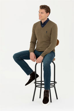 Мужской свитер цвета хаки - U.s. polo assn фото 11