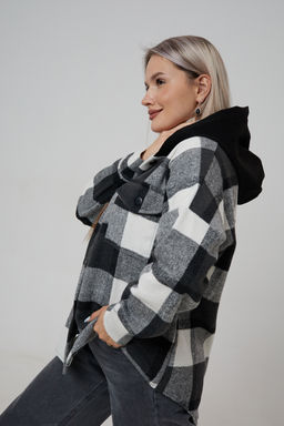 Рубашка женская в клетку с капюшоном РЖКК-01
