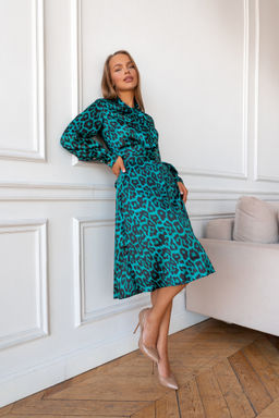 Платье Open Style 5589 зеленый/черный