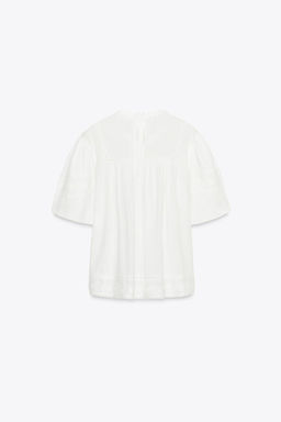 ZW COLLECTION EMBROIDERED ROMANTIC BLOUSE - Zara фото 6