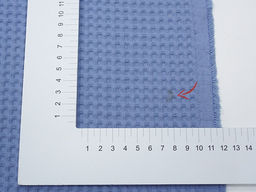 Вафельное премиум-полотно Italy цв.Светлый джинсово-голубой, ш.1.5м, хлопок-100%, 240гр/м.кв - Купава фото 2