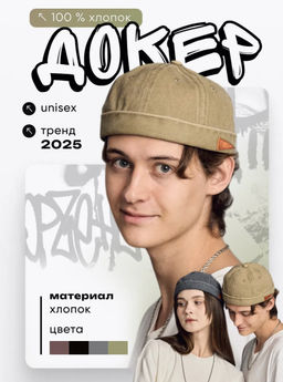 K13570 Кепка докер БЕЖЕВЫЙ