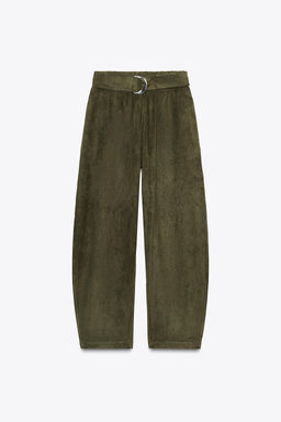 FAUX SUEDE BALLOON TROUSERS