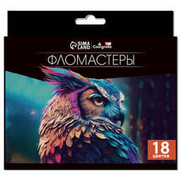 Фломастеры 18 цветов, Calligrata TOP, в картонной коробке