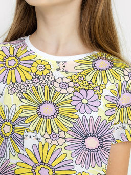 Платье в белом цвете с рисунком цветов для девочек - Mark formelle фото 3