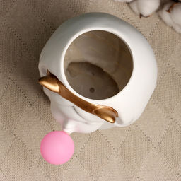 Декоративное кашпо для цветов «Девочка со жвачкой», 1.7 л, 23×22×16 см, полистоун, белое