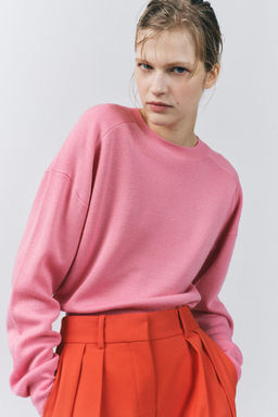 PLAIN KNIT WOOL SWEATER - Zara фото 2