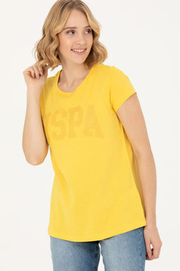 Женская желтая базовая футболка - U.s. polo assn фото 10