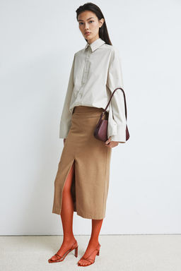 Falda de tubo en mezcla de lana