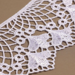 Воротник пришивной, гипюровый, 21 × 6,5 см, цвет белый