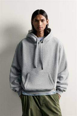 SUDADERA RELAXED FIT CAPUCHA B?SICA / Gris vigor? - Zara фото 2