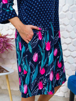 Халат женский, цвет синий