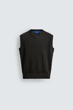 CHALECO PUNTO 100% LINO AARON LEVINE X ZARA / Chocolate  фото 7
