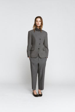 ZW COLLECTION CHECKED STRAIGHT TROUSERS