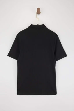 Siyah Regular/Normal Kesim Basic Esnek Nak?sl? Polo Yaka T-shirt TMNSS26PO00016