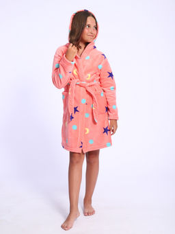 Халат подростковый из ультрасофта "Нежность" коралл