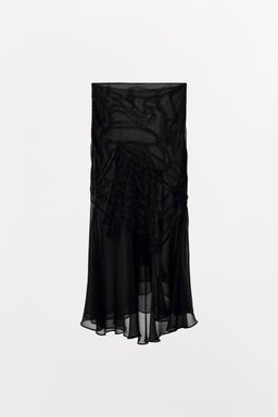 BEADED RUFFLE MIDI SKIRT - Zara фото 7